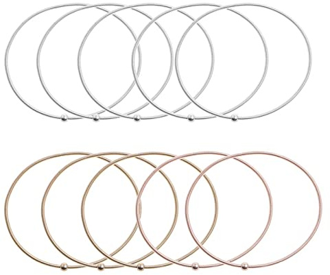 RWAJZAX Pulseras de cuerda de guitarra para mujer, 10 unidades, acero al carbono, pulseras de bobina para mujer, cuerda de Navidad, fiesta, guitarra, hombres, oro rosa