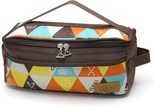 Sac Rangement Couverts Camping Sac Vaisselle Camping Multifonctionnel Ustensiles Barbecue Trousse de Maquillage Sac à Couverts Léger Etanche Sac à Couverts Tissu Oxford Extérieur Voyages