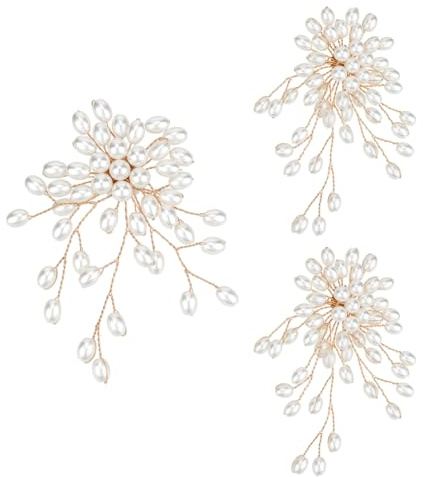PH PandaHall Set de Boucles D'Oreilles et Broche en Perles et Fleurs Boucles D'Oreilles Perles Blanches Artificielles Style Rétro Fleur Doré Broche pour Carnaval Mariée Demoiselle D'Honneur
