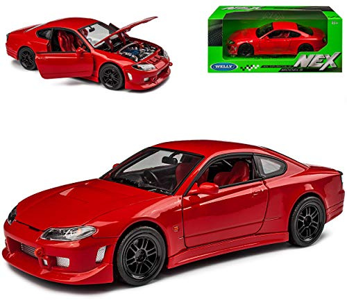 alles-meine.de GmbH Nisan Silvia S15 Coupe Rot 7. Generation 1999-2002 1/24 Welly Modell Auto mit individiuellem Wunschkennzeichen
