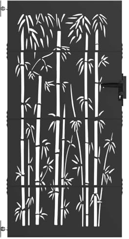 Modern Garden Gate 85x200cm, 85 x 200 cm Steel Gate with Deadbolt Lock, Black Metal Garden with Lock for Outdoor Use, Powder-Coated Steel