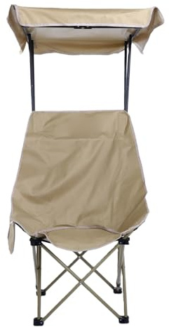 Ejoyous Silla Plegable Portátil con Sombrilla, Silla de Camping con Respaldo Alto, Tela Oxford de Acero con Alto Contenido de Carbono, Parasol UPF 50+, Capacidad de 300 Libras, 39 X 6,2 X 6,2