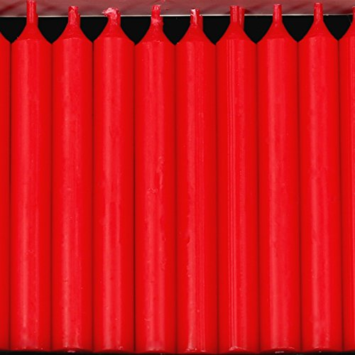 Bütic GmbH 20 Baumkerzen durchgefärbt 110mm x Ø 13mm - Kerzen mit rückstandsfreiem Abbrand, 2,5h Brenndauer, rußarm, geruchsneutral, Farbe:Weihnachtsrot