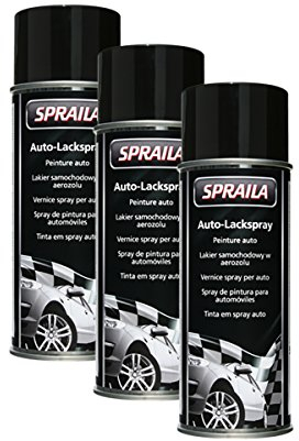 3X KWASNY 300 921 Auto-K SPRAILA Spraila Lackspray Schwarz Matt 500ml