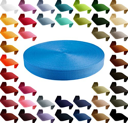 Gurtband 12m PP Polypropylen 25mm breit 1,3mm stark Gurt Tragband Farbwahl 45 Farben, Gurtband:918 blau