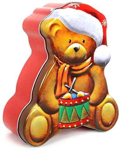 Carousel Home and Gifts Christmas Design Food Storage Biscuit Cookie Gingerbread Mince Pie Tin - Bear