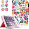 MonsDirect PU Leather Folio Wallet Case for iPad Mini 5, 4, 3, 2, 1 with Kickstand, Pencil Holder, Smart Sleep Wake Feature, Painting Flower Pattern