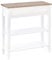 HOMCOM Tavolo Consolle Bianco e Color Legno con Cassetto e 2 Ripiani, Tavolino Salvaspazio in MDF, 75.6 x 27.5 x 80.5cm