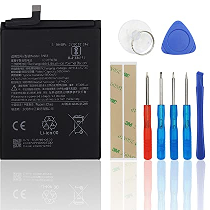 SwarKing Batterie de rechange compatible avec Poco X3 (ne convient pas pour Poco X3 NFC et Poco X3 Pro) BN61 avec kit d'outils