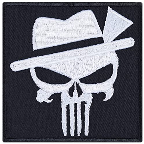 Totenkopf Aufnäher/Aufbügler Biker Patch Totenkopf Bügelbilder Alpen Totenschädel | Geschenk Motorradfahrer Applikation für Jacke/Weste/Jeans | 80x80mm