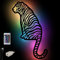 Tiger-Lampe Nachtlicht Farbwechsel Wand Schlummerlicht Holz Deko Figur für Wohnzimmer Kinder-Zimmer I USB + Fernbedienung