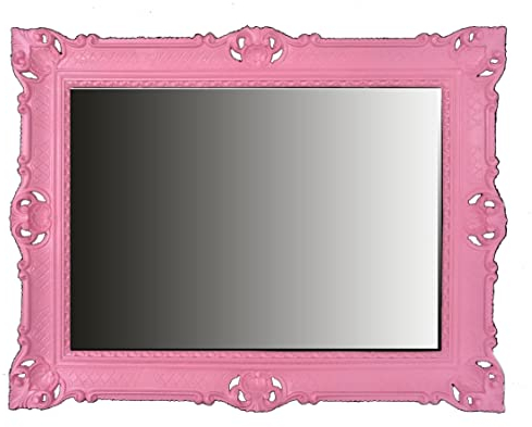 Generisch 58SP Miroir mural style baroque antique 90 x 70 cm Style baroque rococo shabby chic Renaissance Jeunesse Design rétro avec ornements Luxueux PRONCING (rose)