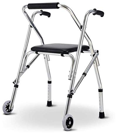 Mobilitätslaufer für Senioren Rollator Rollator Walker mit Sitz und Rädern, tragbar, leicht, zusammenklappbar, für Haus und Outdoor