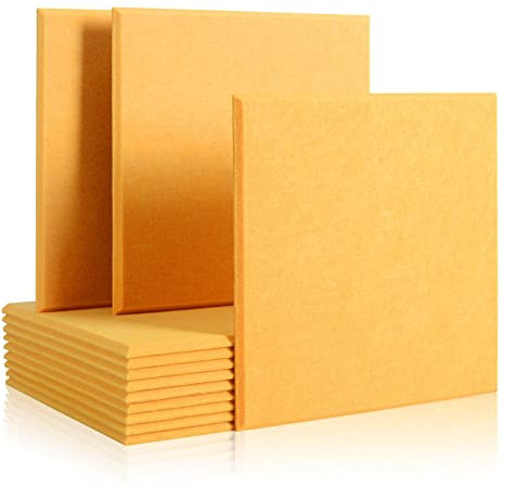 Rdutuok 12 Paneles Absorción Acústica 30 x 30 x 1 cm acústicos alta densidad Azulejos, excelentes Para Estudio Grabación,Oficina,Decoración de pared(Naranja)