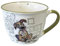 KIUB Bol timbale avec une anse - Motif chien gentil - matière porcelaine fine - contenance 550ML