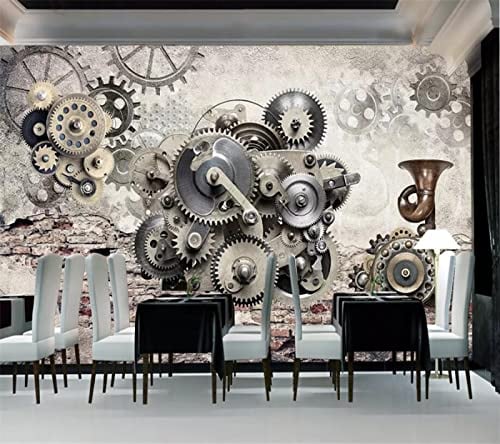 Fototapete 3D Effekt Tapete Oldtimer & Maschinen Größe:W400CMxH280CM Vliestapete 3D Tapeten Wanddeko Wandbilder Wohnzimmer