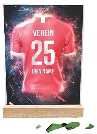Bayern Fanartikel Acryltafel - Personalisiertes Geschenk, Jungen, Fussball, Kinder, Bayern Trikot für Bayern-Fans