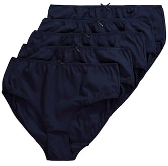 Ulla Popken Femme Slips, 5er-Pack, Bleu Nuit, 48-50 EU
