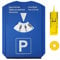 Parkscheibe blau mit Eiskratzer für Windschutzscheibe Auto | Reifentiefenmesser | Einkaufswagenchip | blaue PVC-Kunststoffscheibe | langlebig und reißfest