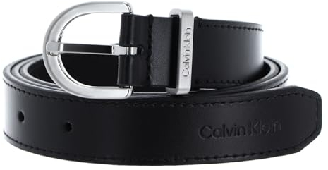 Calvin Klein Damen Gürtel Ck Must Metal Loop 2.5 cm Ledergürtel, Schwarz (Ck Black), 90 cm