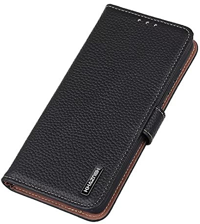 COQUE étui pour Couverture ASUS ROG Phone 7, Couverture en Cuir à Motif de Litchi avec Fente pour Carte étui pour téléphone pour ASUS ROG Phone 7-Noir
