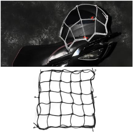 CGEAMDY Motorrad Gepäcknetz Motorrad Netz, Motorrad Gepäcknetz Nylon Spannnetz Sicherungsnetz Fahrrad Spannnetz Autodach Gepäcknetz für Befestigung Helm(Schwarz)