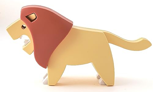 Halftoys - 479-01 - Löwe, Puzzletier zum zerlegen, mit Skelett, 12,5cm x 7,5cm x 3,5cm, beige, Savannah Friends