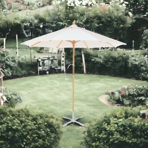Briconess.com Parasol en bois rond ameublement jardin pour extérieur, diamètre 300 cm