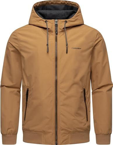 Ragwear leichte Herren Übergangsjacke kurze wasserdichte Funktionsjacke mit Kapuze Perci YOUMODO Brown Sugar Gr. XL