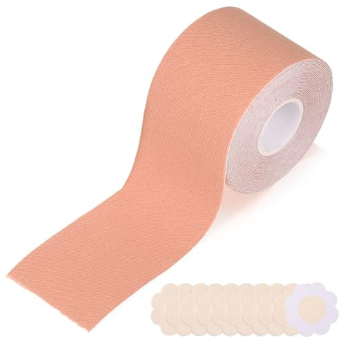 Klebe BH Push Up Große Brust Boob Tape, BH Rückenfrei Trägerloser BH Große Brust Mit 5 Paar Breast Boob Tape, Brust Tape für Grosse Brüste A-G Cup, Damen Body Tape für Ballkleid, Hochzeitskleid, ect