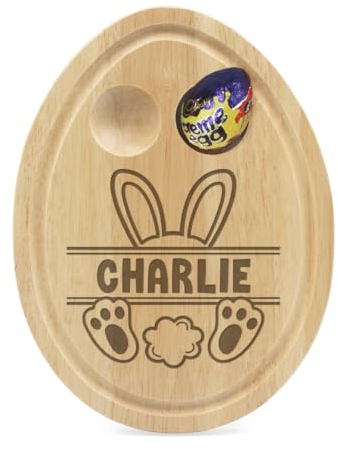 Personalised Easter Bunny Egg Board Breakfast Dippy Egg Cup - Bunny Design Treat for Kids Easter
