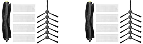 Clyictz 2 x für 360 Saugroboter S10 X100 Max Ersatzteile Zubehör Hauptbürste Seitenbürste HEPA-Filter
