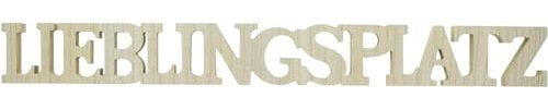 Dekoleidenschaft Schriftzug Lieblingsplatz aus MDF in Holz Optik, 75 cm lang, Deko Buchstaben, Holzbuchstaben