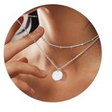 CASSIECA Silver Necklace for Women Layered Necklaces for Women Boho Women's Pendants & Coins Necklaces Gold Silver Rose Gold for Women Girls Multi Layering Choker Necklaces Adjustable