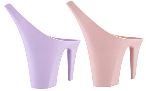 Yopeissn Lot de 2 arrosoirs en plastique pour jardin, terrasse, arrosoir, arrosoir rose et violet