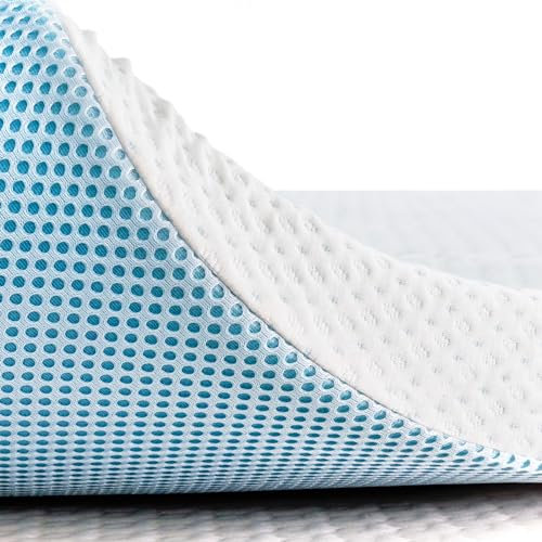 Hokway 7.5cm Double Memory Foam Mattress Topper, Soft and Cooling Gel-Infused Bed Topper,Comfort Pressure Relief 3 Inch Mattress Pad with Washable Bamboo Zipper Cover (7.5cm, 4ft6 Double (135x190))
