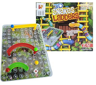 🎲 Snake 3D: Snakes n' Ladders 🧩 - El Clásico Juego de la Serpiente de Teléfono NOKIA en Formato de Tablero para Familias, Juego Educativo para Niños de 5 6 7 8 9 10 11 12 Años, Regalo de Cumpleaños