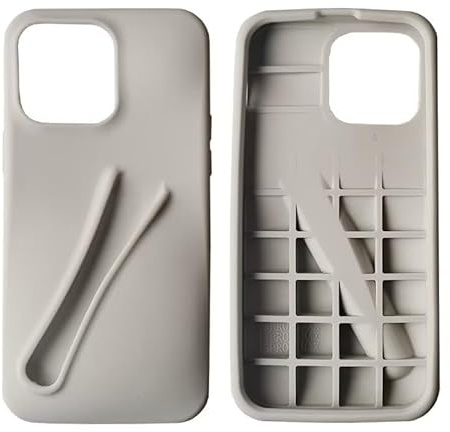 Jtsery Lip Gloss Holder Case for iPhone 12 Mini, Lipgloss Case Lipstick Lip Glaze Designed Stylish Silicone Women Girls Funny Case for iPhone 12 Mini 5.4 inch 2020 (Gray)