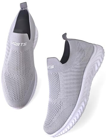 P&L ITALY COLLECTION Zapatillas Deportivas Sin Cordones Slip-On Mujer Comodas y Ligeras para Correr Trabajar Andar Pasear Casual Sneakers Grey37