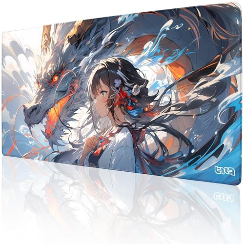 Tilt Schreibtischunterlage 100x50 cm Gaming Mauspad XXL | Rutschfester Mousepad Groß für Schreibtisch und PC Gadgets | Wasserdichter Desk Mat (Dragon Guardianess)