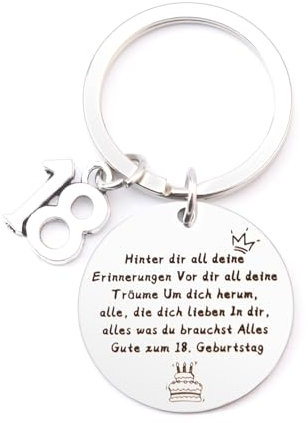 18 Geburtstag Geschenk, Schlüsselanhänger Geburtstagsgeschenk, Geschenk 18 Geburtstag MäDchen, Geschenk 18. Geburtstag Junge