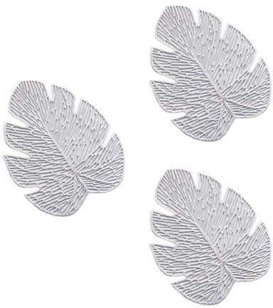 Anevous 6er Monstera Blatt Untersetzer, Getränkeuntersetzer Tischuntersetzer, Tischschutz Tassenuntersetzer für Getränke, Tassen, Weihnachten, Bankett, Geburtstag, Hochzeit,Silber
