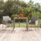 Xichuzi Gartentisch mit Holzplatte, Terrassentisch, Esstisch Garten, Balkontisch, Gartenesstisch, Gartenmöbel, Partytisch, Grau 90x90x75 cm Poly Rattan