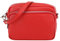 SH Leder Echtleder Umhängetasche Clutch kleine Tasche Abendtasche Alltagstasche mit Verstellbar Schultergurt 18x13cm Pia G394 (Rot)