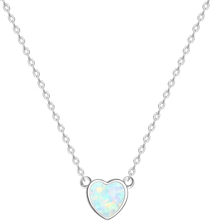 KristLand Silberkette Opal 925 Sterling Silber Vergoldete Halskette Silber Opal Halsketten für Frauen Zarte Runde Opal Anhänger Geschenke für Damen Mädchen