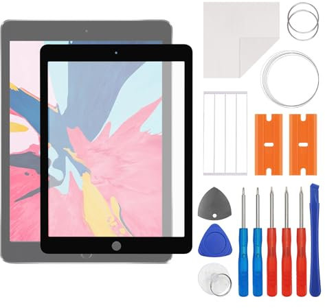 swark Neu Frontglas-Reparatursatz mit OCA Kleber kompatibel mit iPad Air 2 2014 9.7 A1566 A1567 aktualisiertem Reparaturwerkzeugsatz-Kein LCD-Bildschirm und Touch-Digitizer