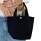 L6NqIAG Bolso de Lona Sencillo for Mujer, Bolso de Hombro, Bolso de Picnic Plegable, Bolso de Mano pequeño, Bolso de Compras Negro de Gran Capacidad Bolsa Tote Lona(Black)