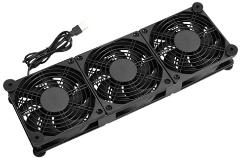jiingekk Router Cooling Fan 5V USB Power Supply Quiet Fan For HDTV Box PC Host Server Room Cabinet Cooling Protective Net USB