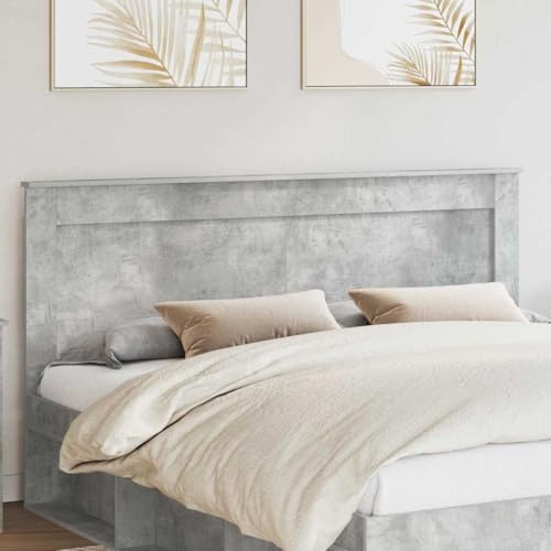 QJBSAVVA Tête de lit en béton gris 183 x 7 x 100 cm en matériau bois moderne pour tête de lit, dossier mural, peu encombrant, pour chambre à coucher, chambre d'adolescent, chambre d'amis
