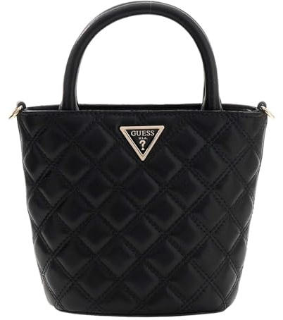 GUESS Umhängetasche Handtasche Giully II Mini Tote Black beige